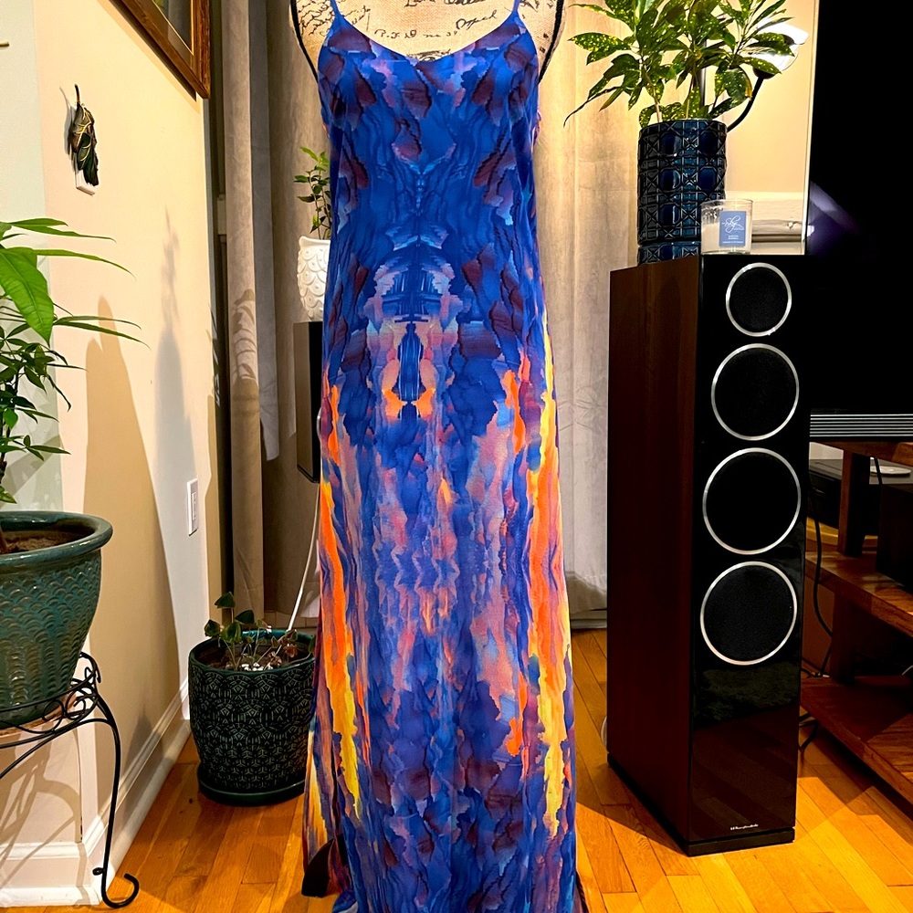 Flying Watercolors Summer Maxi Dress
